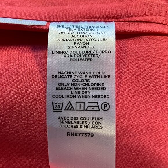 Ann Taylor Coral Red Fitted Sheath Dress Sz 2P - Picture 3 of 4